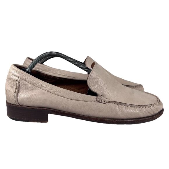 Cole Haan Beige Pebbled Leather Resort Loafers Made In Italy Men's Size 12 - Picture 1 of 8